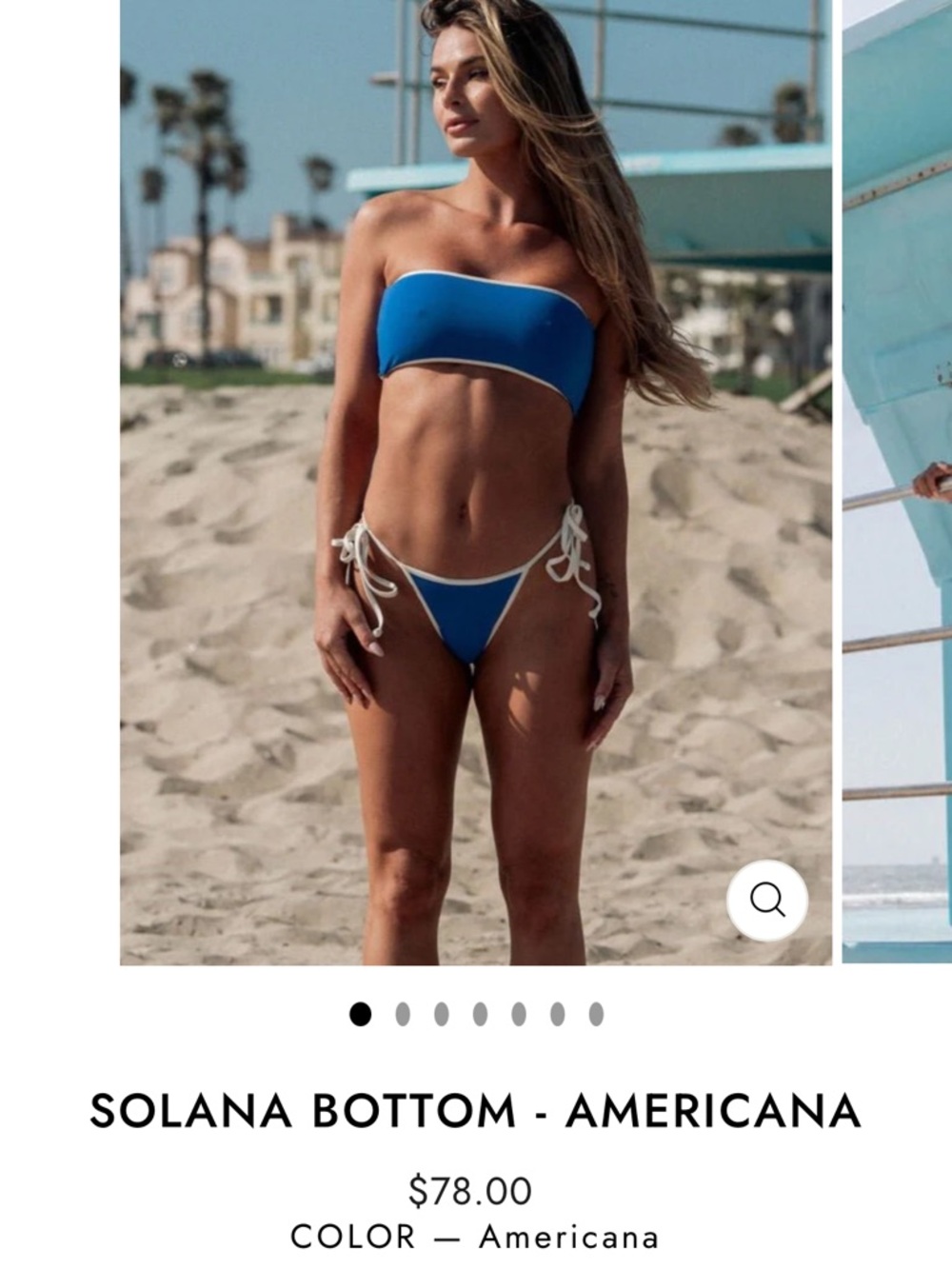 JMP The Label Solana Reversible Bikini Bottom - Red & Blue with White Trim - NWT